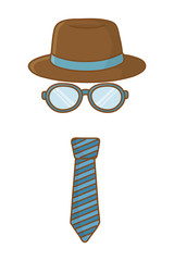 Poster - hat with glasses and tie