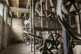 Engines in basement of belt driven grist mill