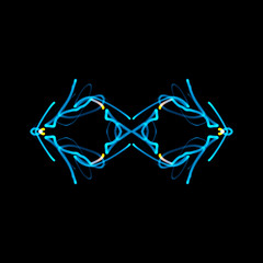 Poster - abstract graphic structure of many glowing lines and particles. futuristic connection concept. creat