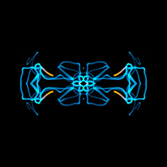 Poster - abstract graphic structure of many glowing lines and particles. futuristic connection concept. creat