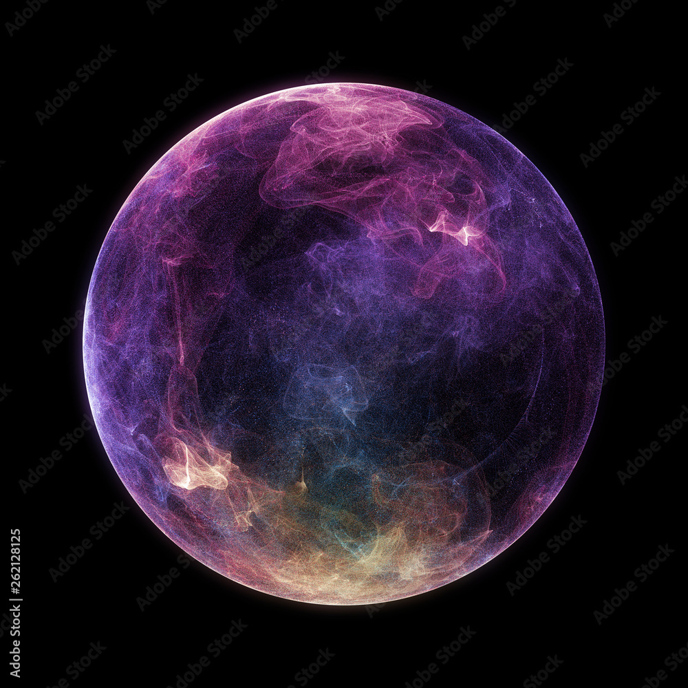 Abstract particle sphere, science background.Virtual flow big binary data visualization. Digital technology planet structure, Glows and particles. 3D render - obrazy, fototapety, plakaty 