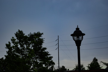 lamppost at sunset