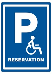 Wall Mural - road sign for passenger car parking, reserved place for the disabled, vector icon