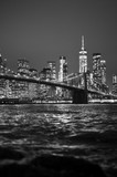 Fototapeta  - Brooklyn Bridge Skyline in Black and White