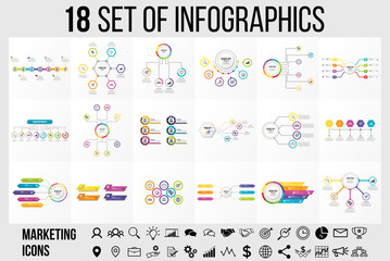 Poster - Vector Infographic Template Design with Options and steps. Business Data Visualization Timeline with Marketing Icons most useful can be used for presentation, diagrams, annual reports, workflow layout