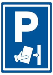 Wall Mural - Road sign for paid parking, vector icon