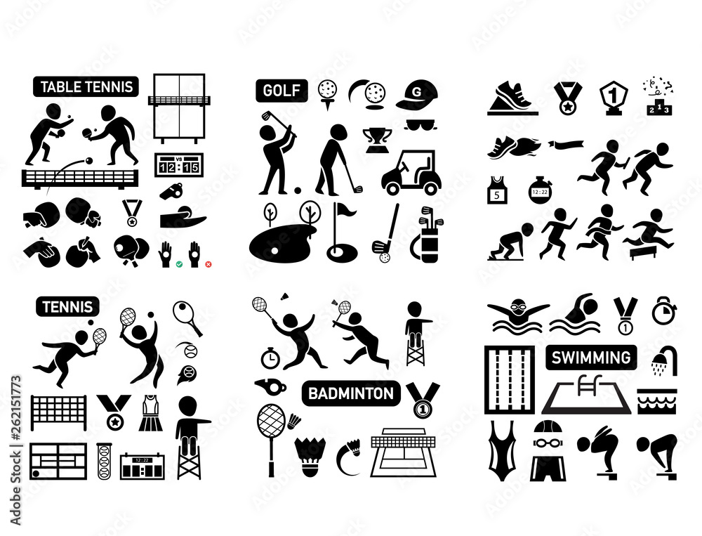 sport isolated icon set illustration vector - obrazy, fototapety, plakaty 
