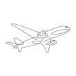 Samolot rysunek jedną linią. Logo wektor