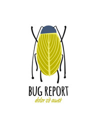 Fototapete - Funny beetle, bug character for your design