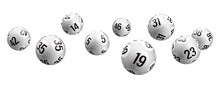 Vector White Rolling Bingo Lottery Balls