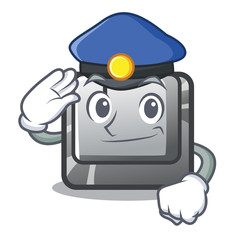 Sticker - Police button J installed on cartoon computer