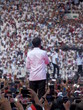© Mamat - Jakarta, Indonesia - April 13, 2019: Joko Widodo, KH. Ma'ruf Amin and Jusuf Kalla, campaigning in front of hundreds of thousands of supporters at GBK Senayan.