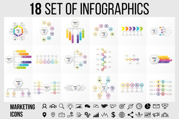 Poster - Vector Infographics Elements Template Design . Business Data Visualization Timeline with Marketing Icons most useful can be used for presentation, diagrams, annual reports, workflow layout