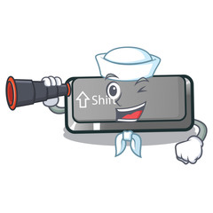 Sticker - Sailor with binocular button shift in the cartoon shape