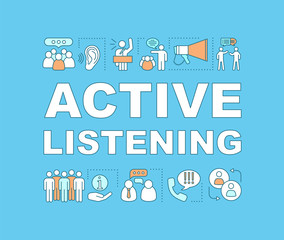 Wall Mural - Active listening word concepts banner