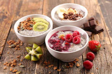 Wall Mural - chia pudding with granola and fruit