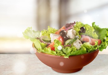 Wall Mural - Fresh mixed vegetables salad in a bowl