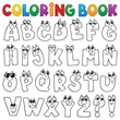 Coloring book cartoon alphabet topic 1