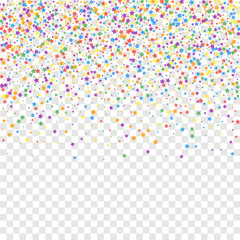 Festive confetti. Celebration stars. Rainbow brigh