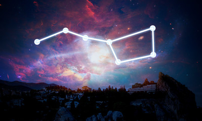 Wall Mural - amazing constellation in the space, view from earth, elements of this image furnished by nasa b