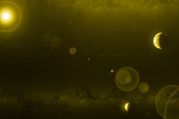 Wall Mural - view of moon earth and sun in outer space, elements of this image furnished by nasa b