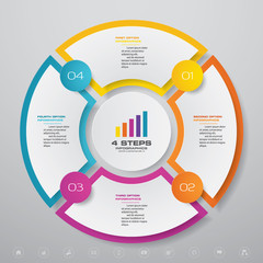 Leinwandbilder - 4 steps cycle chart infographics elements for data presentation. EPS 10.