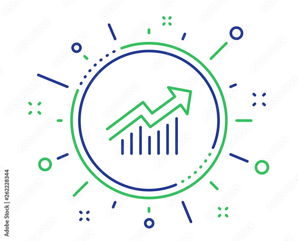 Chart line icon. Report graph or Sales growth sign. Analysis and ...