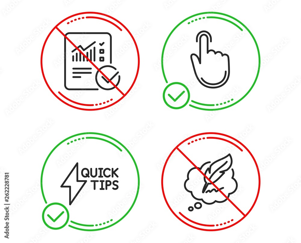 Signs Resample Click Do or Stop. Hand click, Quickstart guide and Checked calculation icons ...