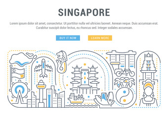 Wall Mural - Vector Illustration of Singapore.