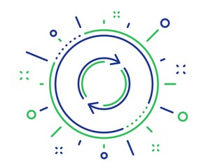 Aufkleber - refresh line icon. rotation arrow sign. reset or reload symbol. quality design elements. technology 