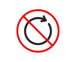Aufkleber - no or stop. refresh icon. rotation arrow sign. reset or reload symbol. prohibited ban stop symbol. n