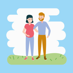 Wall Mural - happy pregnant couple