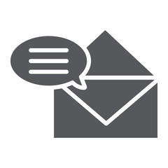 Aufkleber - Correspondence glyph icon, email and mail, envelope sign, vector graphics, a solid pattern on a white background.