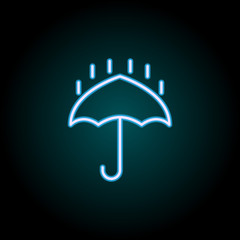 Poster - umbrella neon icon. Elements of Camping set. Simple icon for websites, web design, mobile app, info graphics