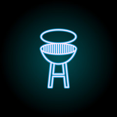 Poster - B-B-Q neon icon. Elements of Camping set. Simple icon for websites, web design, mobile app, info graphics