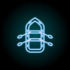 Aufkleber - inflatable boat neon icon. Elements of Camping set. Simple icon for websites, web design, mobile app, info graphics