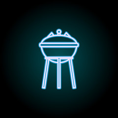 B-B-Q neon icon. Elements of Camping set. Simple icon for websites, web design, mobile app, info graphics