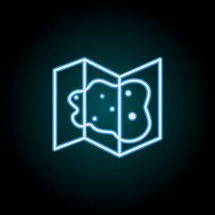 Poster - card on paper neon icon. Elements of Camping set. Simple icon for websites, web design, mobile app, info graphics