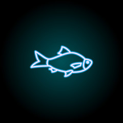 Aufkleber - a fish neon icon. Elements of Camping set. Simple icon for websites, web design, mobile app, info graphics