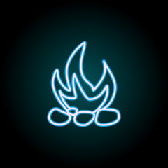 Poster - bonfire neon icon. Elements of Camping set. Simple icon for websites, web design, mobile app, info graphics