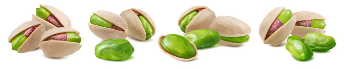 Wall Mural - pistachio nut set isolated on white background