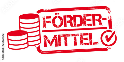 Fotografía Roter Stempel Fördermittel - Vektor Illustration Konzept