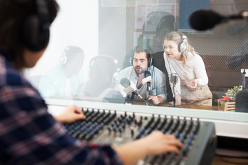 Presenters in live radio show