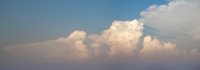 Wall Mural - panorama white clouds on blue sky for background