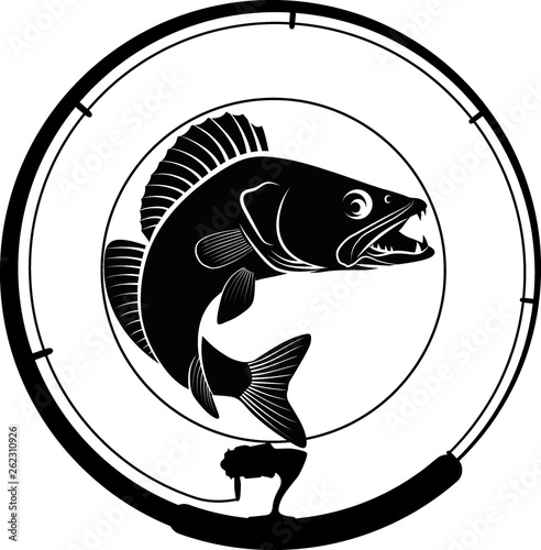 Dekoracja na wymiar  odznaka-wedkarska-z-ryba-i-wedka