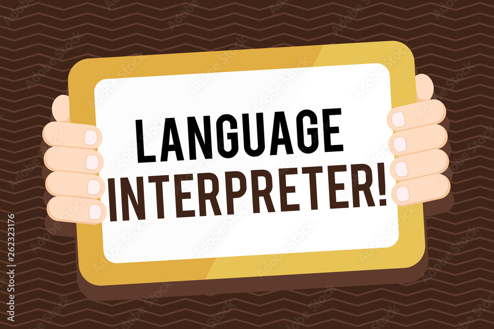 Language Interpreter Notes Writing note showing Language Interpreter. Business concept for Convey ...