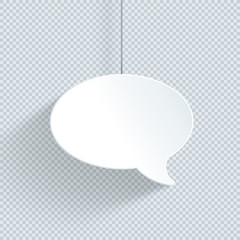 Poster - Speech Bubble Hanging On String Single 3d White Vector