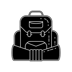 Poster - backpack for camping icon. Element of Camping for mobile concept and web apps icon. Glyph, flat icon for website design and development, app development