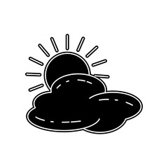 Poster - the sun behind the clouds icon. Element of Camping for mobile concept and web apps icon. Glyph, flat icon for website design and development, app development