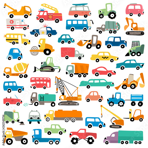 Cartoon cars vector set